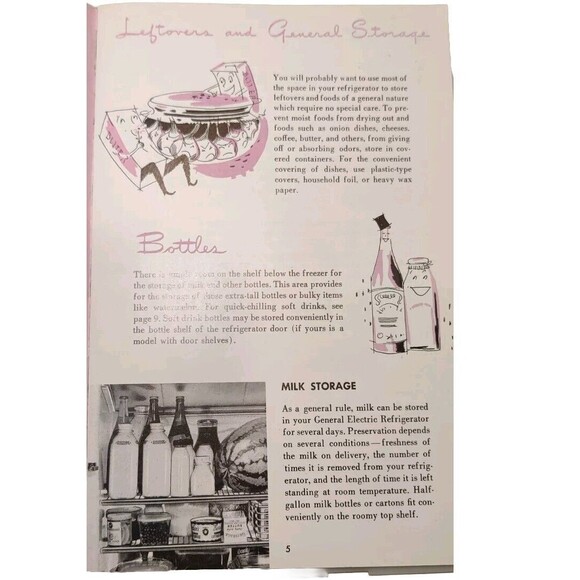 Ephemera General Electric Refrigerator Manual and Recipe Cookbook Journal VTG - Picture 4 of 7